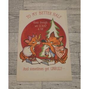 Vintage Hallmark Christmas Card Spouse No Envelope